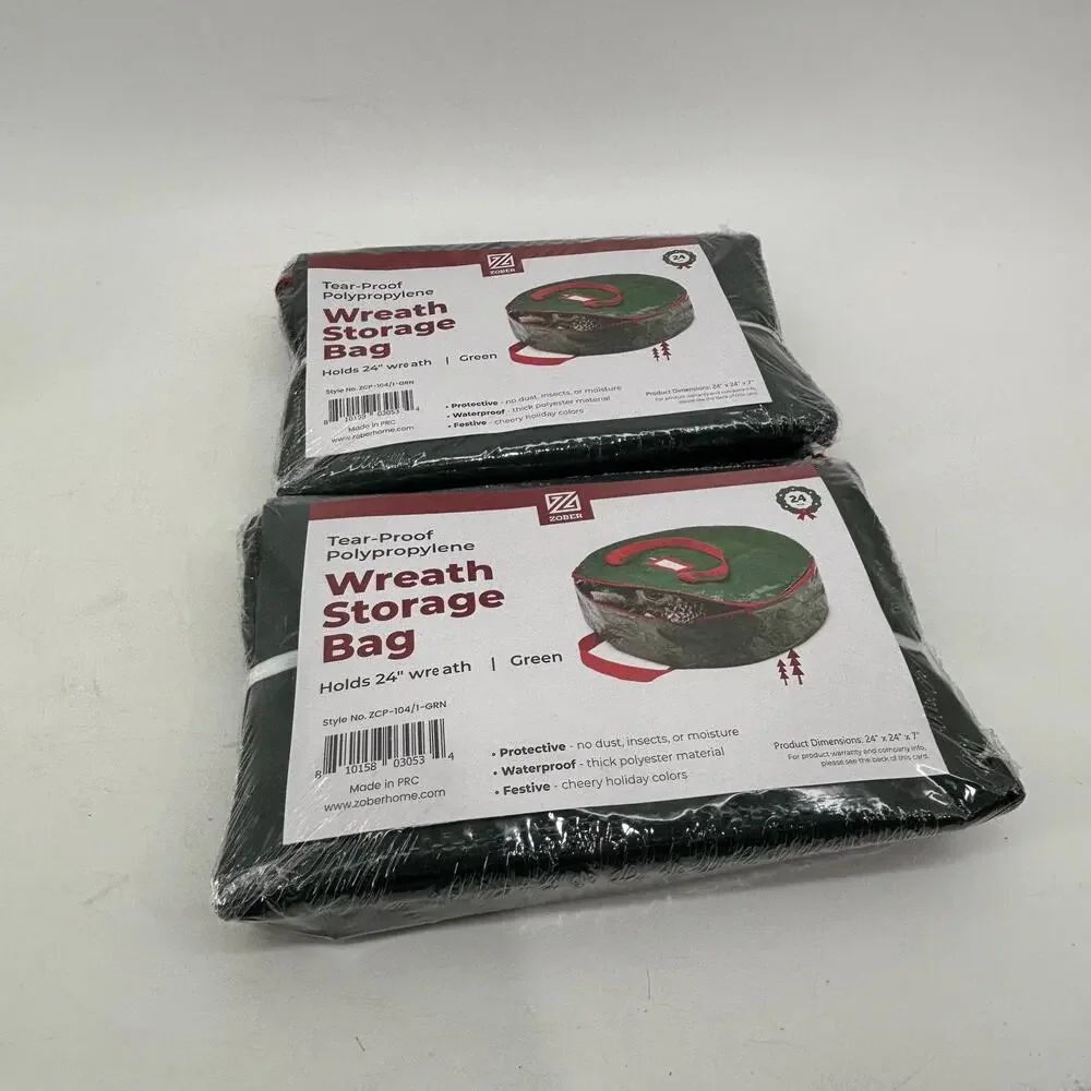 (2) Zober Wreath Storage Bag Holds 24